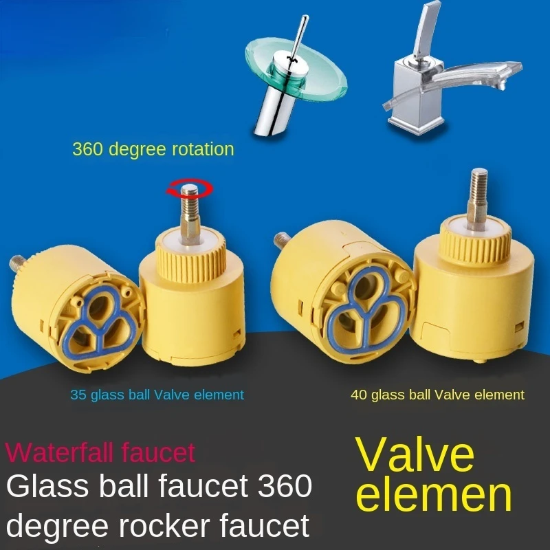 Glass basin faucet 35/40 ceramic valve core cold and hot water mixing valve valve core waterfall rocker ball arm valve core