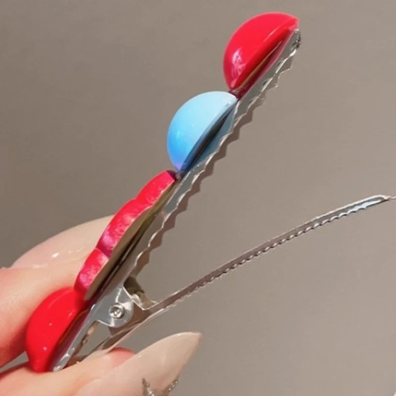 روك شوجر الزعرور زهرة مقاطع الشعر الكورية لطيف الفاكهة دبابيس الشعر كريم الحلو الاتجاه مشبك شعر للفتيات الاطفال الإكسسوارات