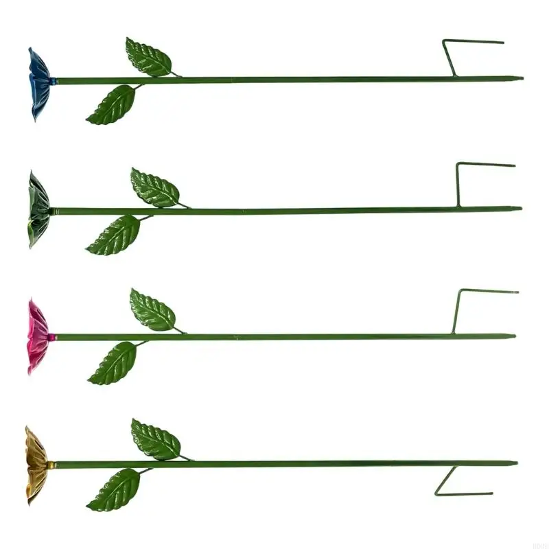 Gartenpfähle aus Metall für den Außenbereich, 4er-Set, Blumenpflücker aus Eisen für Rasenkanten, Gehwege, Blumentöpfe und B03E – Detail 8