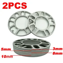 2PCS 3/5/8/10mm Universal Car Wheel Spacer Shims Plate Aluminum Alloy Adaptor Fit 4x100 4x108 4x114.3 5x100 5x108 5x114.3 5x120