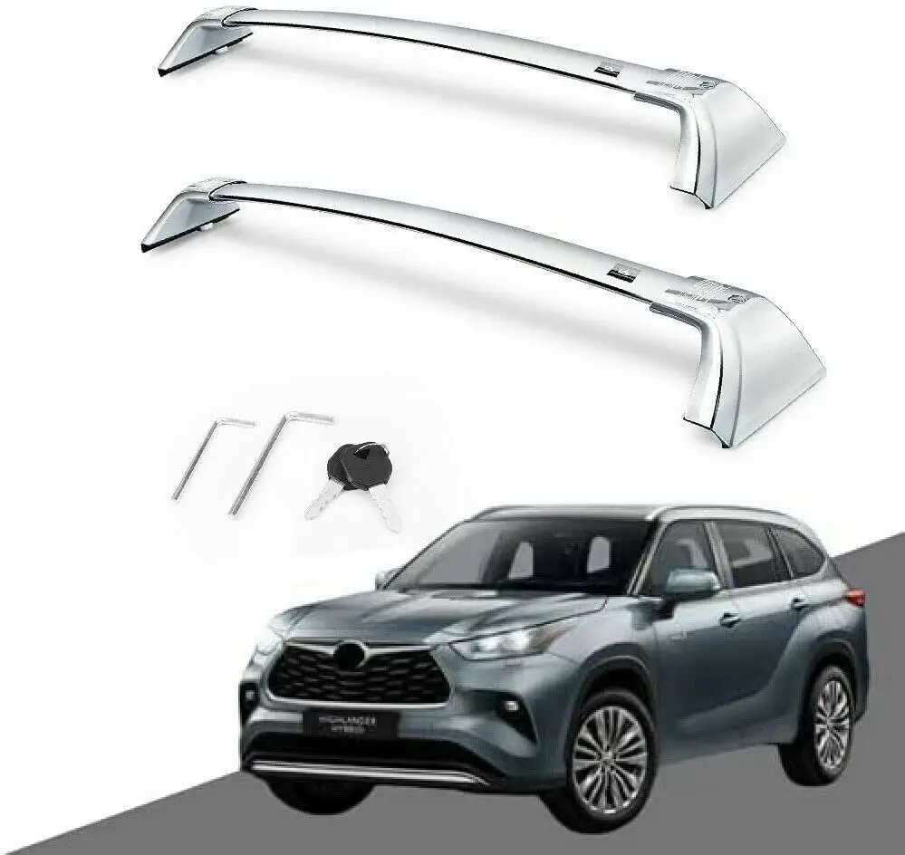 

2Pcs Fits for 2020 2021 2022 2023 Toyota Highlander XLE XSE Limited Roof Rail Rack Cross Bars Crossbars