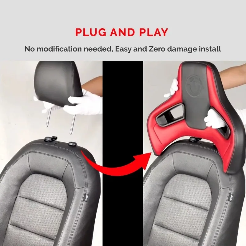 Design Racing Style Car Headrest PU Leather with Lightweight Cold Inje-ction Foam