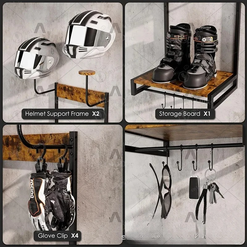 motorcycle helmet bracket Home wall-mounted tactical equipment finishing rack Multi-purpose locomotive leather jacket hanger