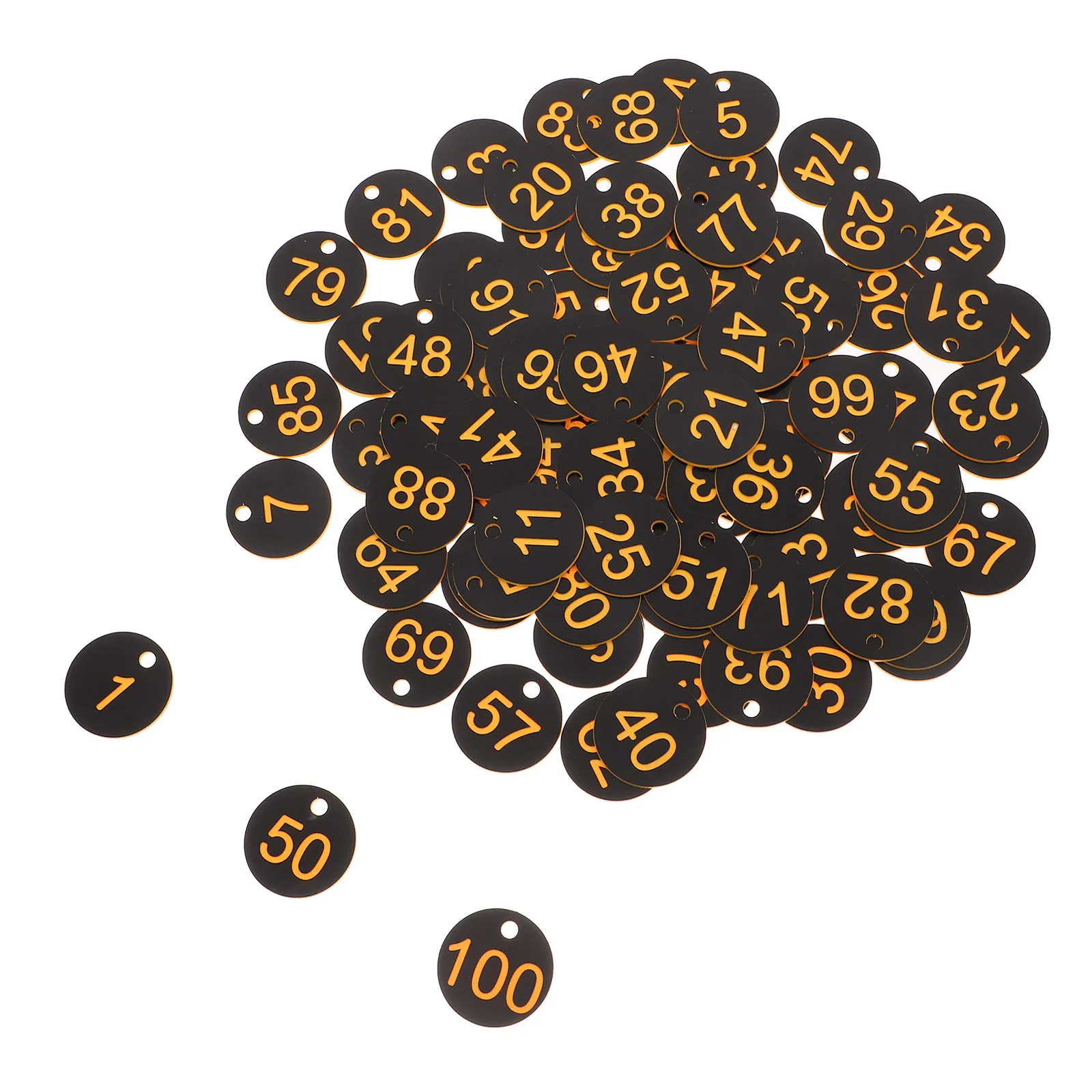 

100pcs Numbered Plastic Labels Key Tags Identifiers Round Labels for Gym Hotels Schools Storage ganization Plastic Numbered