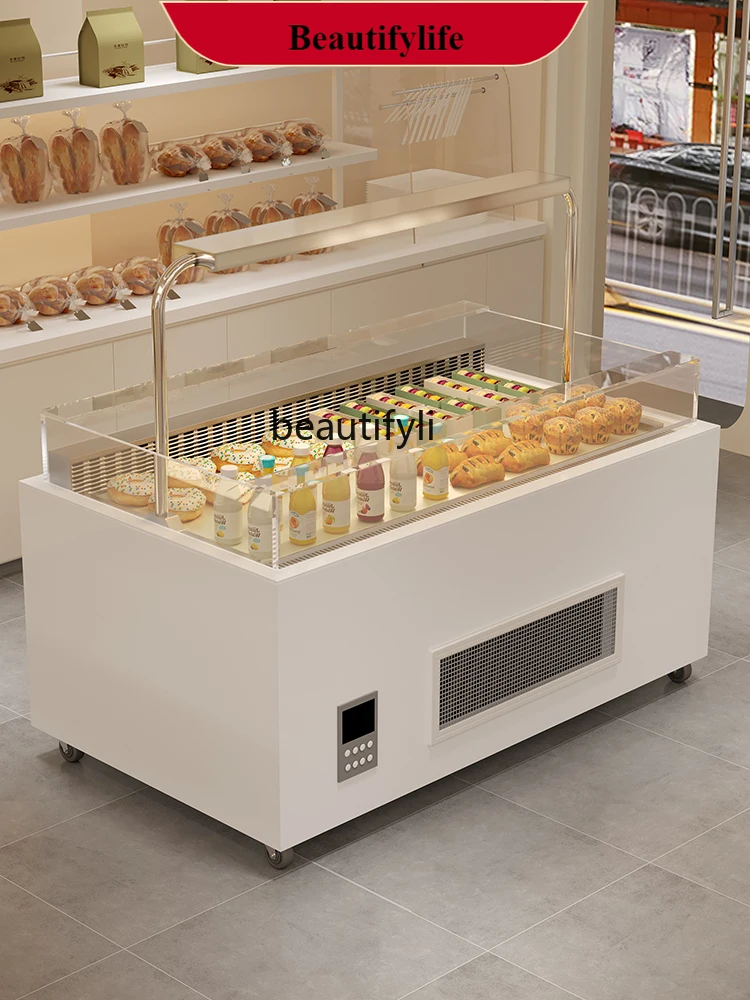 

E132 Sandwich Cabinet Open Refrigerated Fresh Cabinet Horizontal Cake Dessert Display Cabinet Chest Freezer