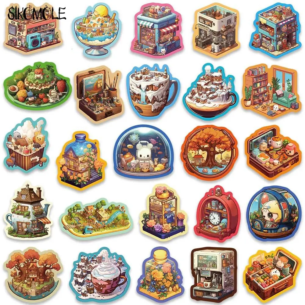 10/30/50PCS Cartoon Glow World Little Living Home Stickers Kawaii DIY Travel Luggage Guitar Fridge Laptop Graffiti Sticker Kids