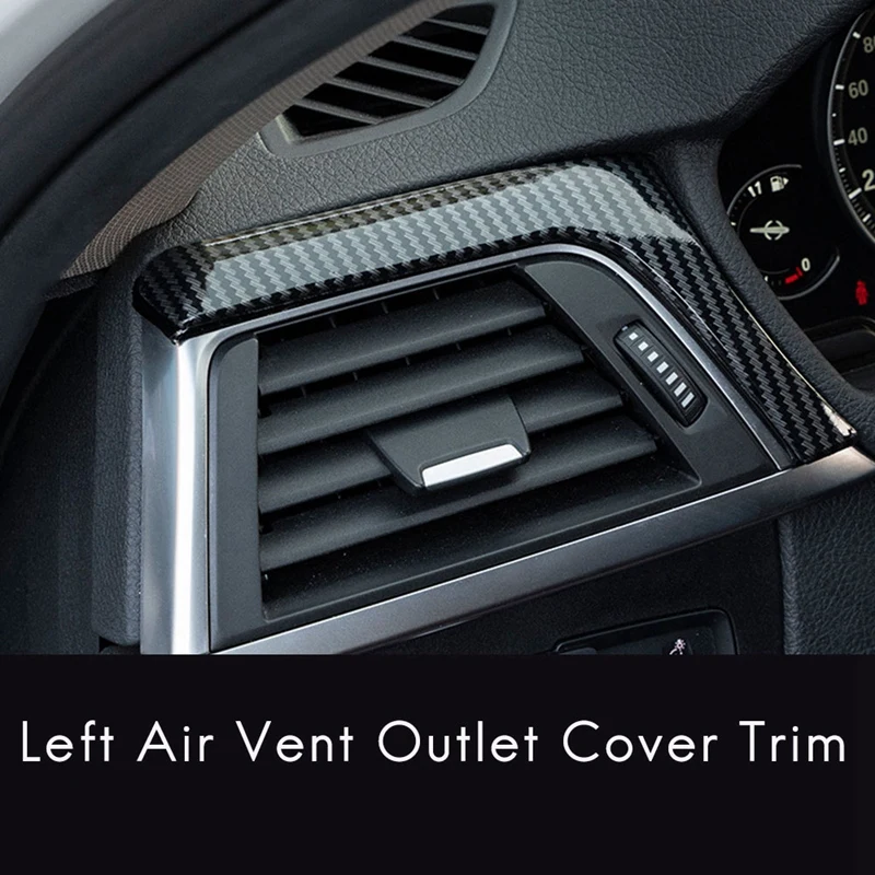 حافة شريط لوحة القيادة المركزية من ألياف الكربون ، فتحة الهواء اليسرى ، حافة غطاء المخرج ، سلسلة BMW 3 4 ، F30 ، F31 ، F32 ، F34 ،-