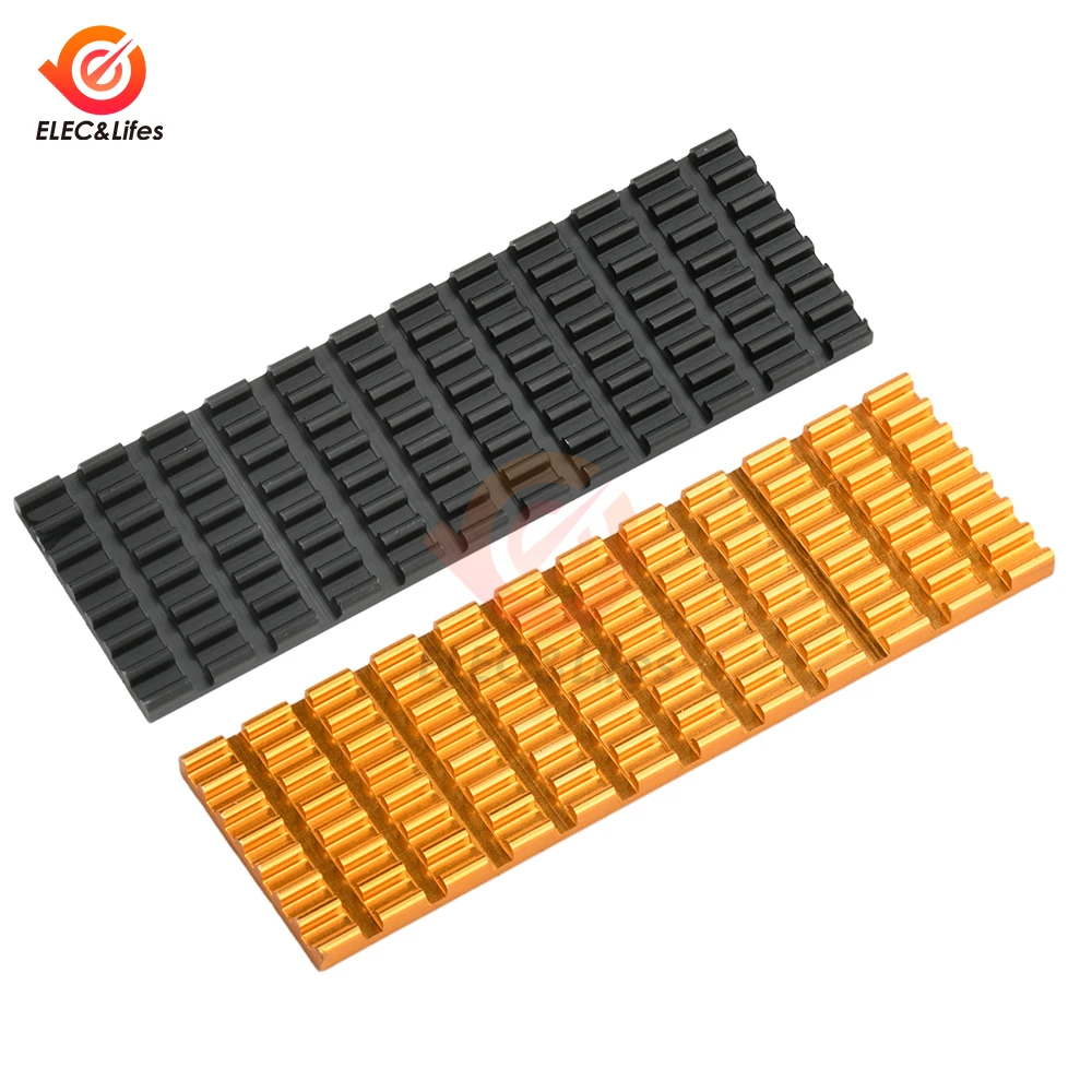 M.2 SSD NVMe Dissipatore di calore M2 2280 Guarnizione del dissipatore di calore in alluminio per disco rigido a stato solido con cuscinetto termico in silicone Accessori per PC
