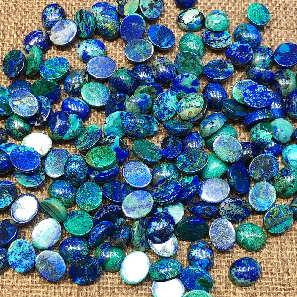 Pierre naturelle Azurite forme ovale cristaux pierres précieuses pierres de cristal Quartz minéral pierre précieuse spirituelle décoration de la maison décorative