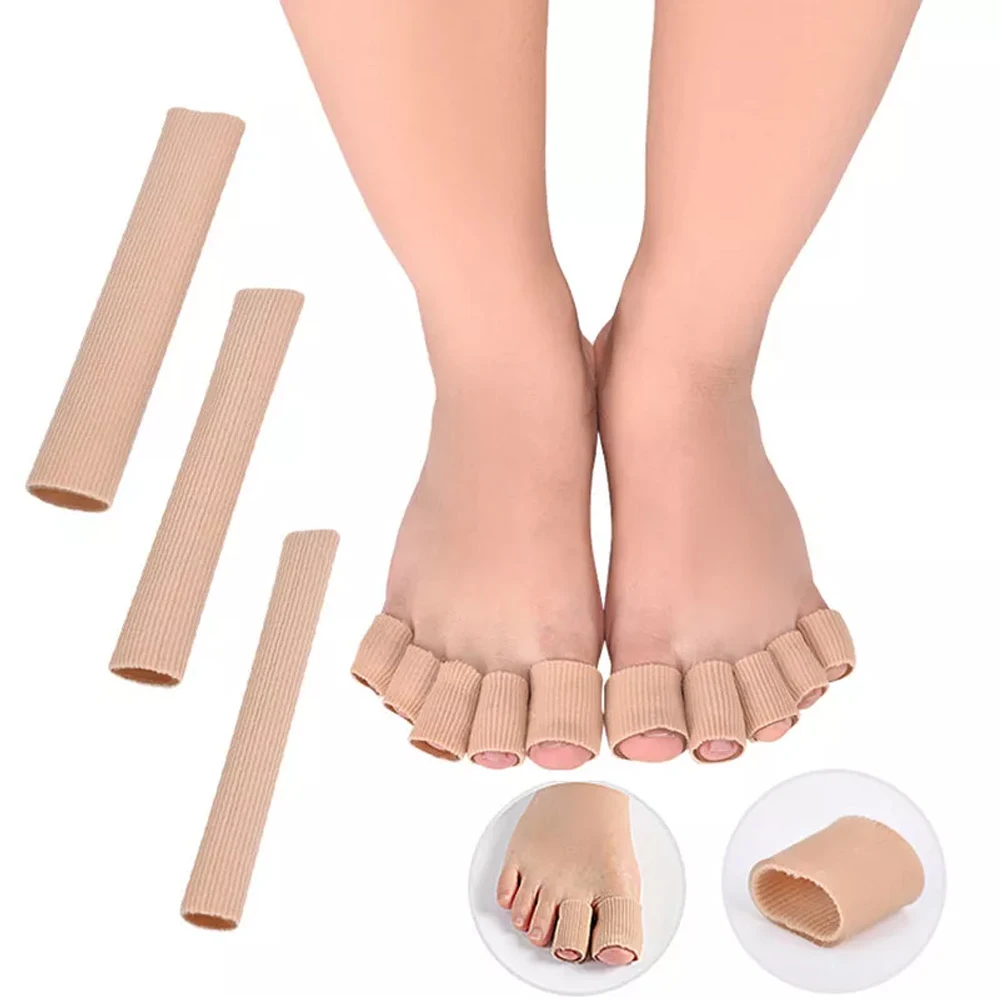 15cm Toe Protector Corrector Fabric Gel Silicone Tube Bunion Toes Fingers Separator Divider Protector Corns Calluses Support