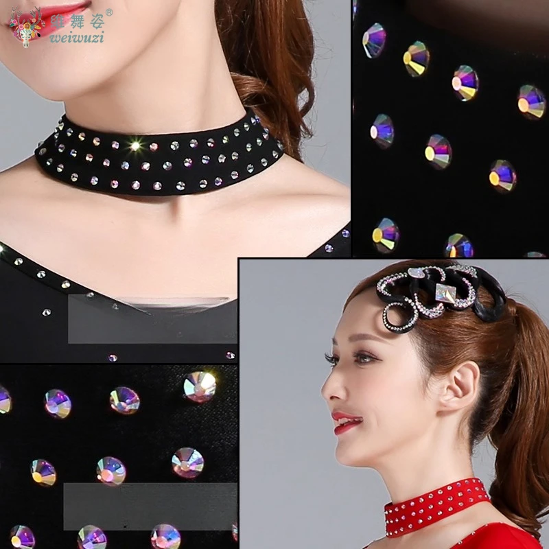 الرقص اللاتيني أداء الرقص الحديث إكسسوارات الرقبة المنافسة AB الأحجار قلادة الفالس الوطنية القياسية الرقص الشرقي