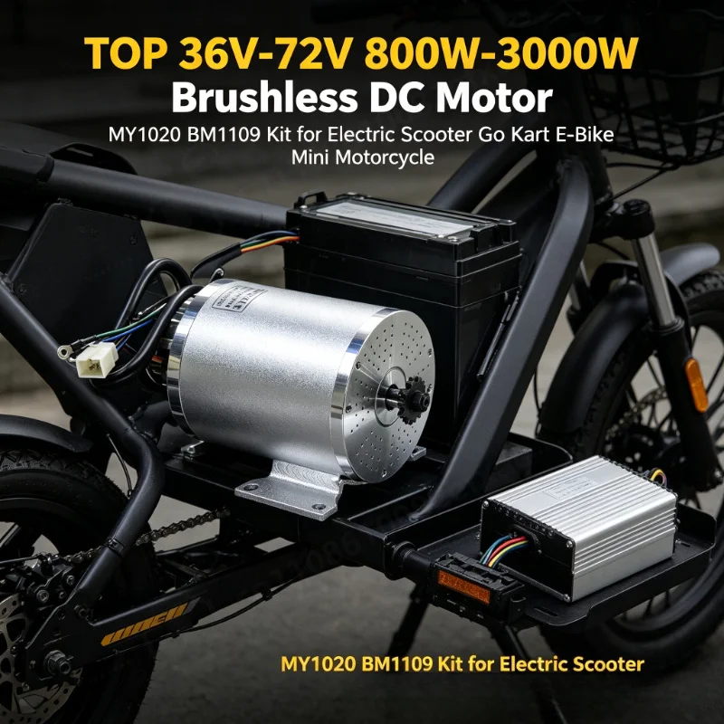

TOP 36V-72V 800W-3000W Brushless DC Motor MY1020 BM1109 Kit for Electric Scooter Go Kart E-Bike Mini Motorcycle