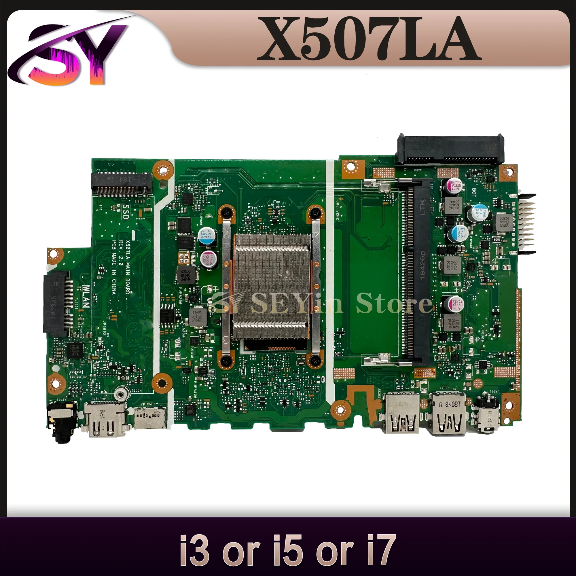 

X507L Mainboard For ASUS A507LA R507LA F507LA X507LA A507L R507L F507L Laptop Motherboard i3 i5 i7 5th Gen DDR3L