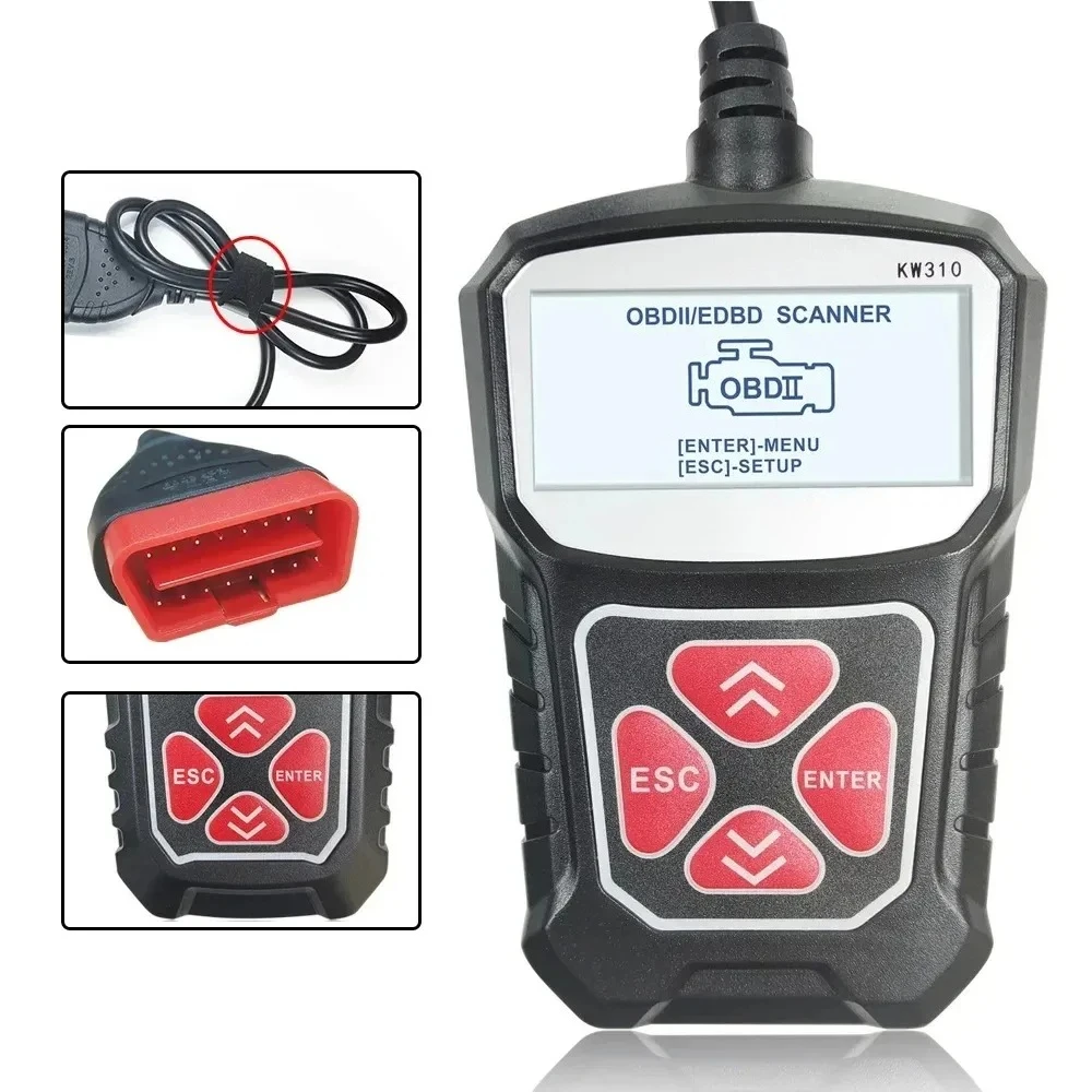 KW310 OBD2 Car Diagnostic Scan Tool Automotive ODB2 OBD 2 Scanner Code Reader with Russian Auto Tools PK ELM 327 V1 5 Wear Part - view 5