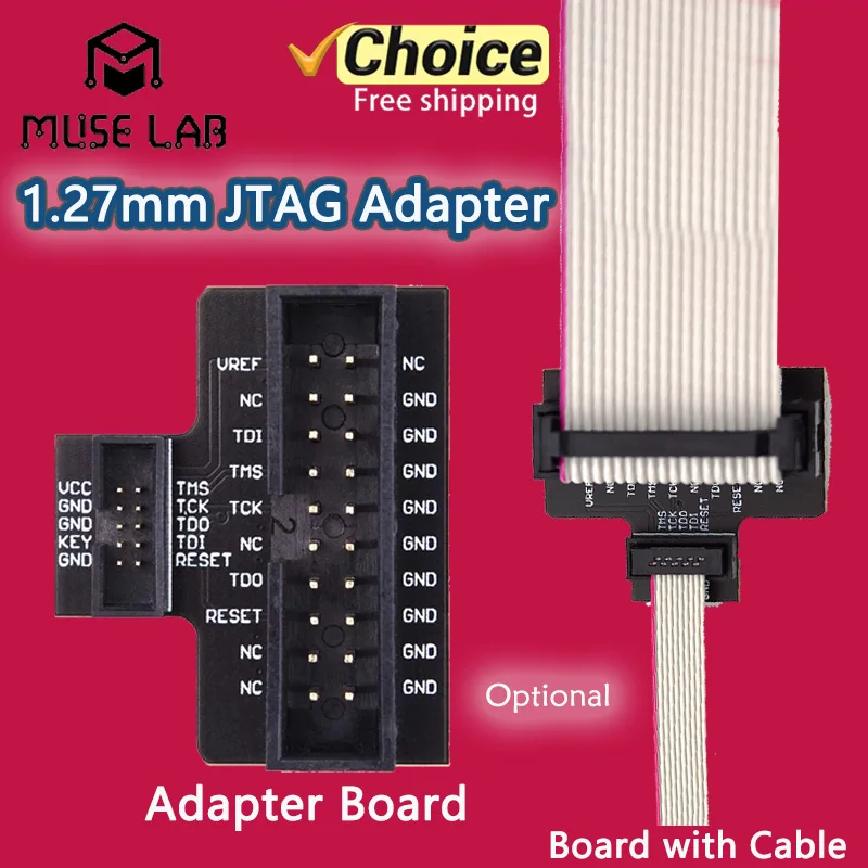 

1.27mm JTAG Adapter Board / with Cable Optional Standard JTAG Interface 2.54mm 20 Pins to 1.27mm 10 Pins Support JLINK/SWD