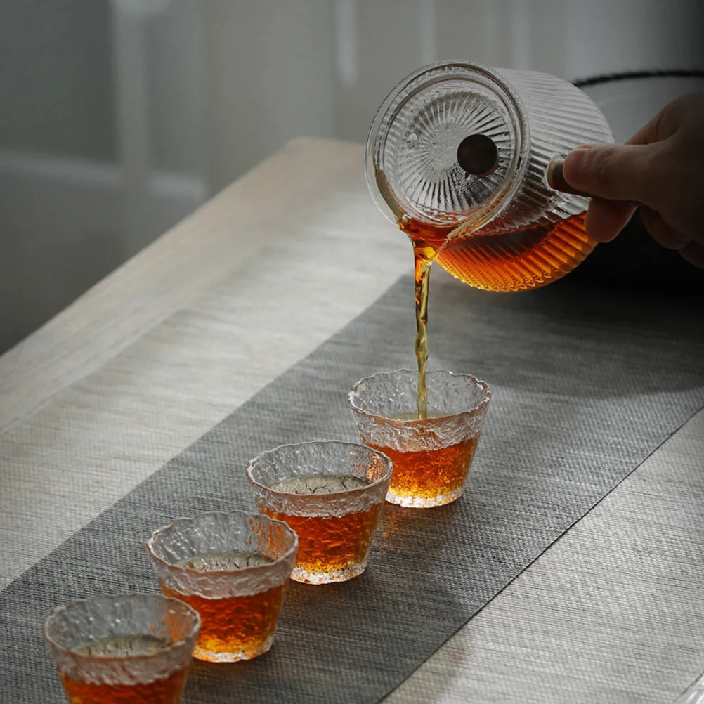 

1Pcs Glass Teapot Household Transparent Kettle Simple Heatproof Tea Steamer Pot for Loose Leaf Blooming Tea Coffee Milk