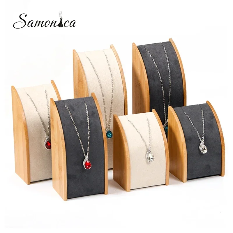 Bamboo Necklace Display Rack Storage Rack Pendant Display Organizer Jewelry Display Jewelry Storage Counter Display Stand