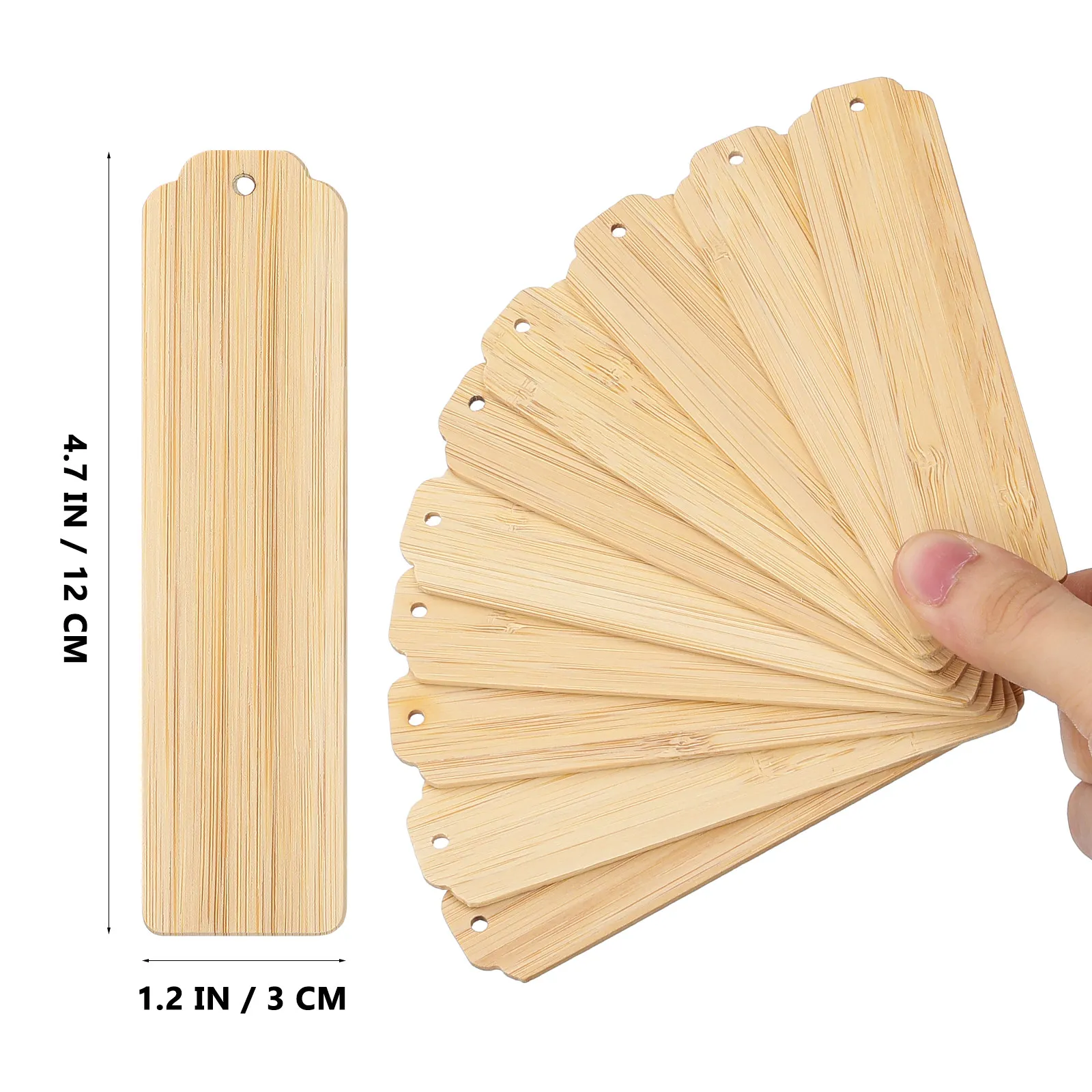 10Pcs Sustainable Bamboo Blank Bookmarks Unfinished Craft Making Bookmarks for DIY Decoration Party Dance Ceremony Student