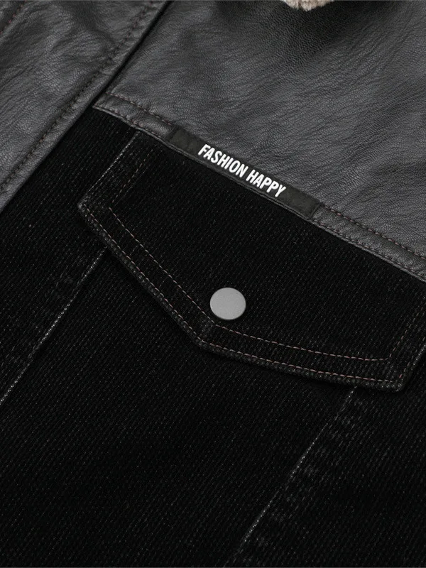 جايت كاجوال للرجال مع ياقة من الفرو قابلة للفصل، تصميم ربط من Busin Gentleman Sle مصنوع من مزيج القطن للشتاء... #3