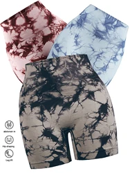 SALSPOR Tie Dye Butt Lifting pantaloncini da palestra da donna Skinny Stretch all'aperto pantaloncini da Yoga estivi pantaloncini da Fitness senza cuciture a vita alta