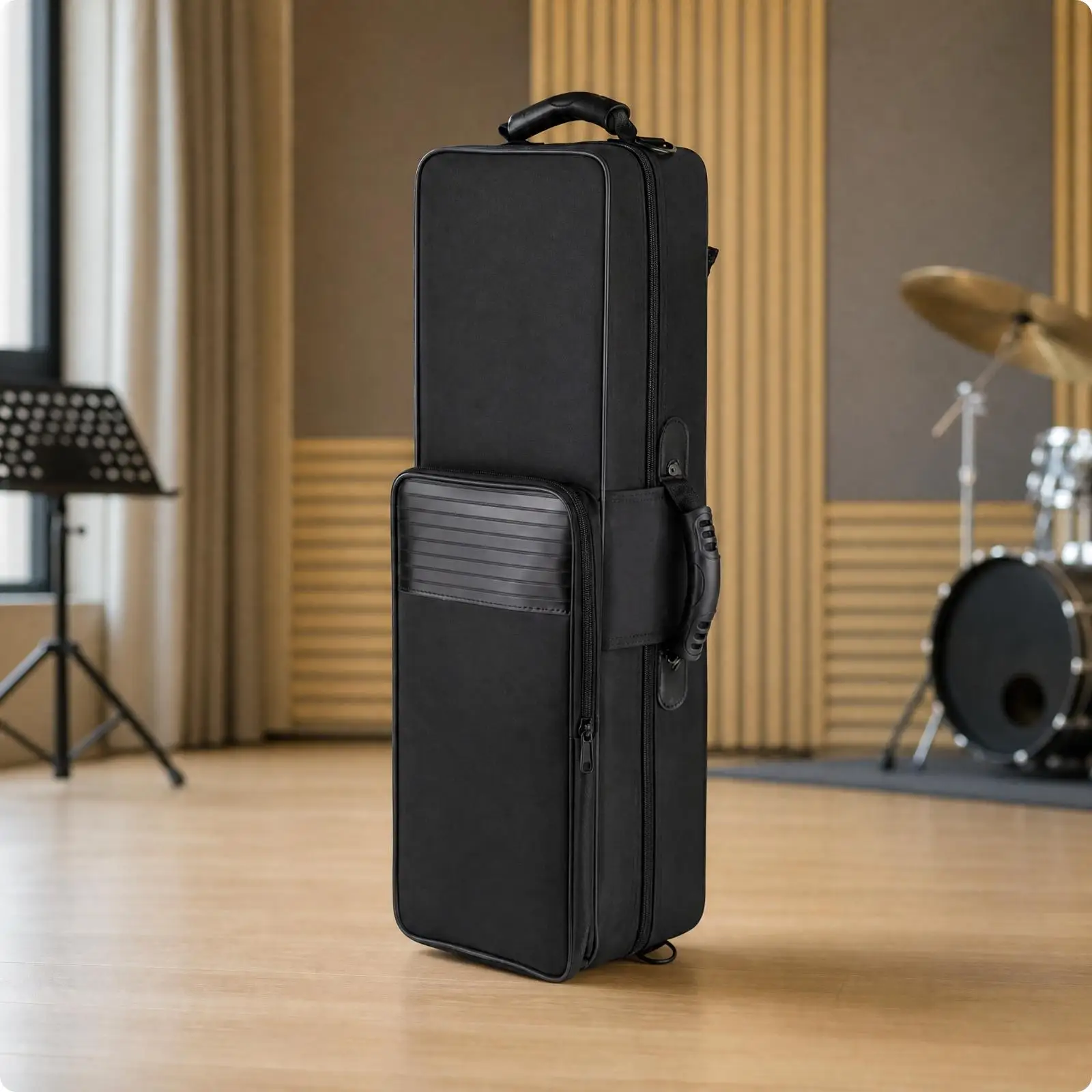 Saxophone Case with Backpack Straps Lightweight Saxophone Case with Front Pocket Zippered Safeguarding for Musicians