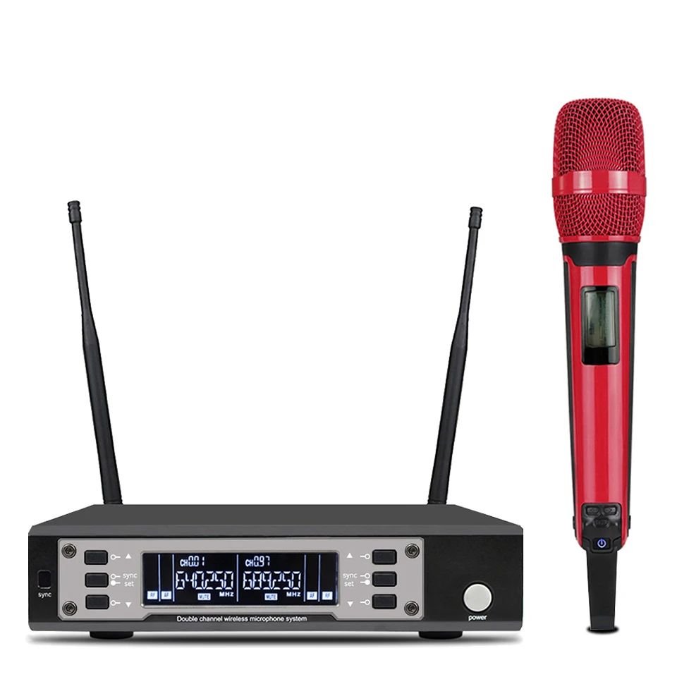 Alta Qualidade Duplo Handheld Microfone, Receptor Único, Múltiplas Cores, Performance de Palco, Profissional, EW135G4