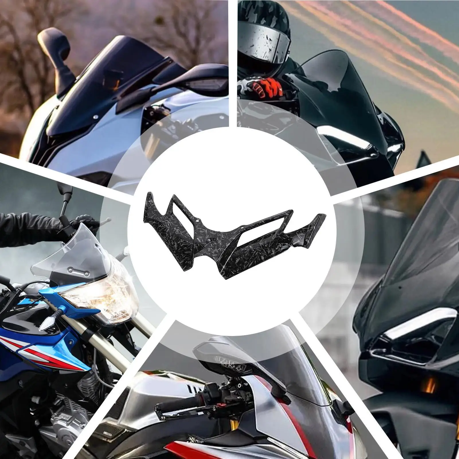 Motorcycle Fairing Wing Motorcycle Aerodynamic Winglets Motorbike Shark Fin Fairing Bird Beak Trim For Modification Protection