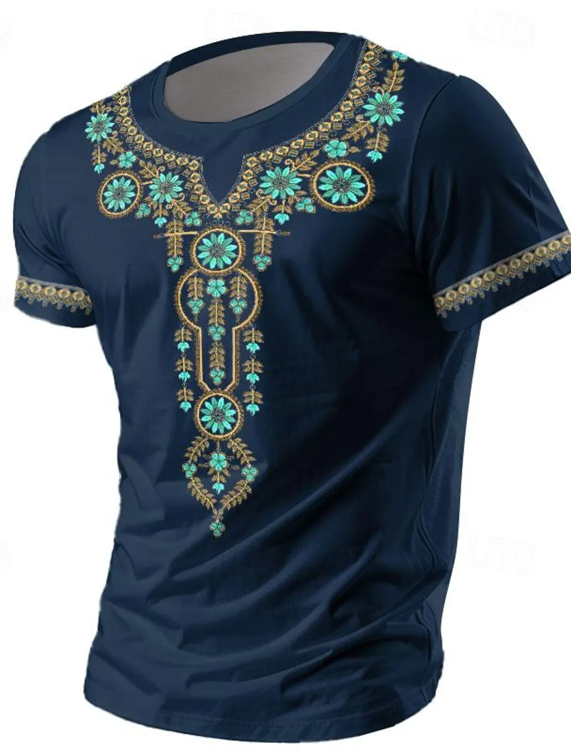 

Ethnic Casual Athleisure Men's 3D Print T shirt Tee Crew Neck 100% Polyster T shirt Summer Breathable Apparel Short Sleeves