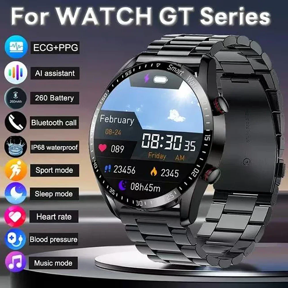 Jam Tangan Pintar Pria Mewah Baru Jam Kebugaran Jam Tangan Olahraga Tahan Air Jam Tangan Pintar Panggilan AI BT untuk Wanita Android Xiaomi Huawei 2025