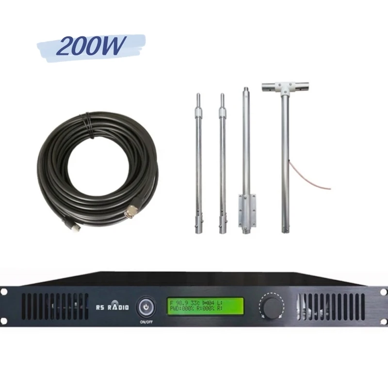 

15M Cables + Antenna+ 200W Fm Transmitter 200Watts Radio Station Broadcast Equipment