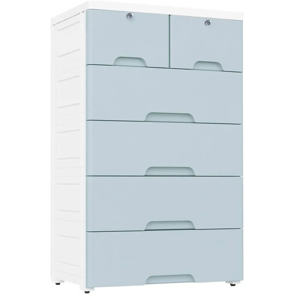 

Plastic Drawers Dresser,Storage Cabinet with 6 Drawers,Closet Drawers Tall Dresser Organizer for Clothes,Playroom,Bedroo