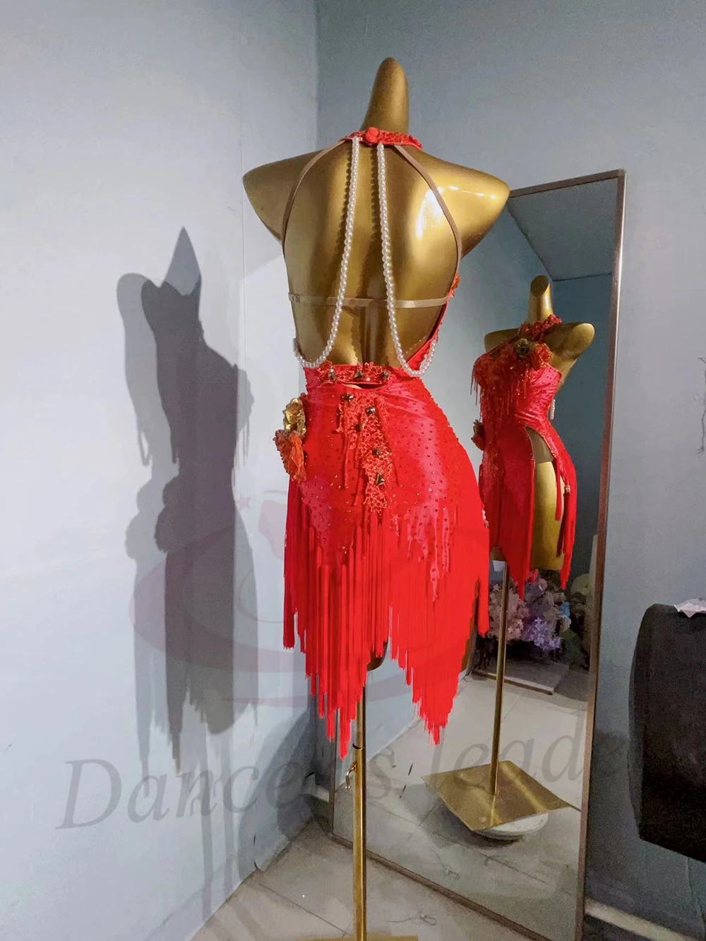 ชุดเต้นรำละติน AB Stone สำหรับผู้หญิง ผู้ใหญ่ และเด็ก ชุดเดรสพู่ดอกไม้สั่งทำระดับไฮเอนด์ ชุดแสดงแซมบ้า