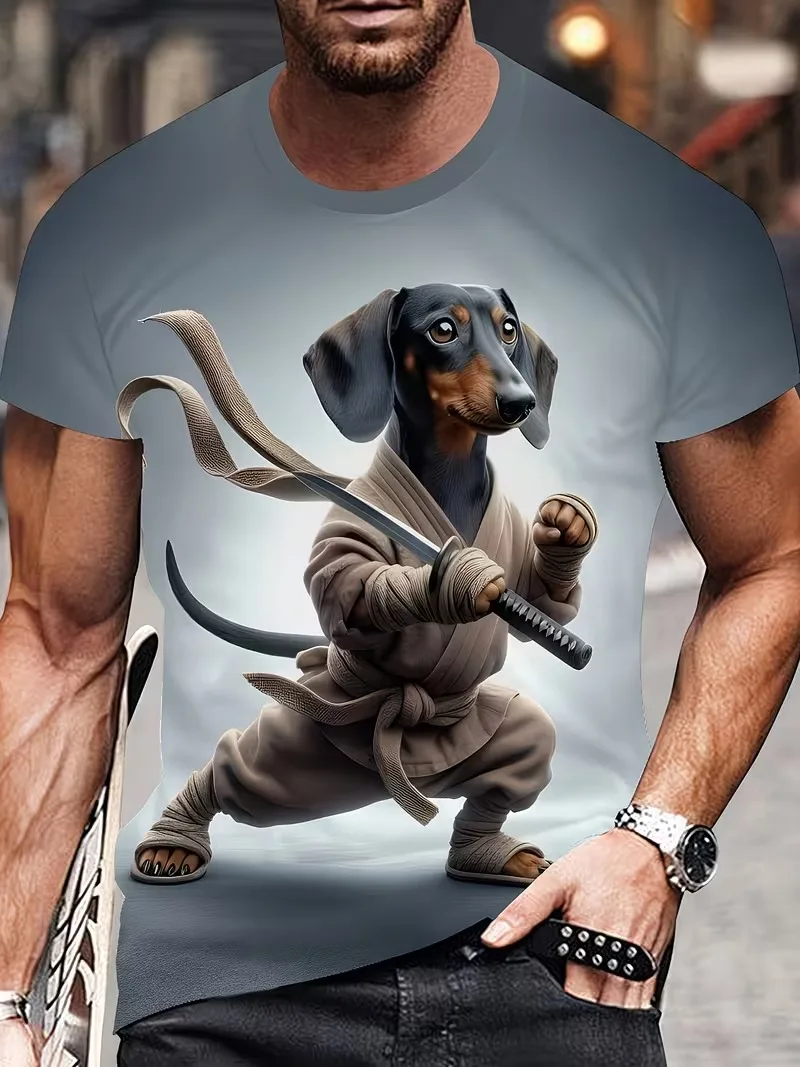 Funny men's t-shirts Cartoon animal Printed Summer Casual Short Sleeve Pullover Fashion T-shirts Outdoor Overszied Men clothing