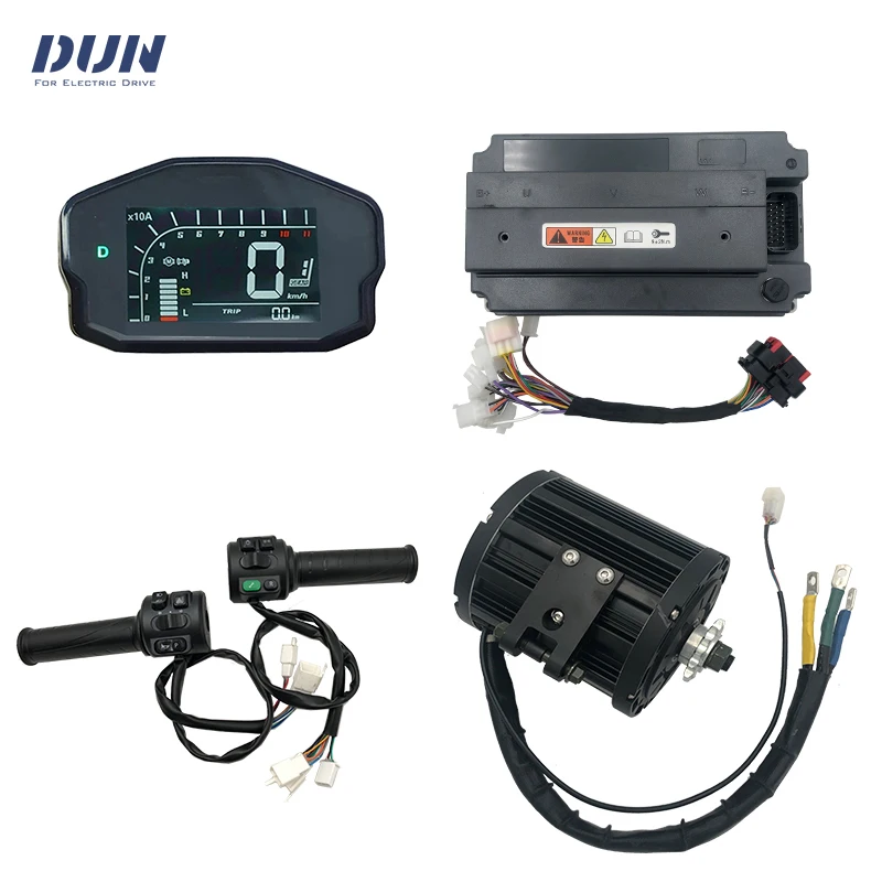 QS138 4KW Mid-Drive PMSM Motor Kits with EM200/2 Controller,DKD Display,Throttle For Dirtybike E-Motorcycle Moped