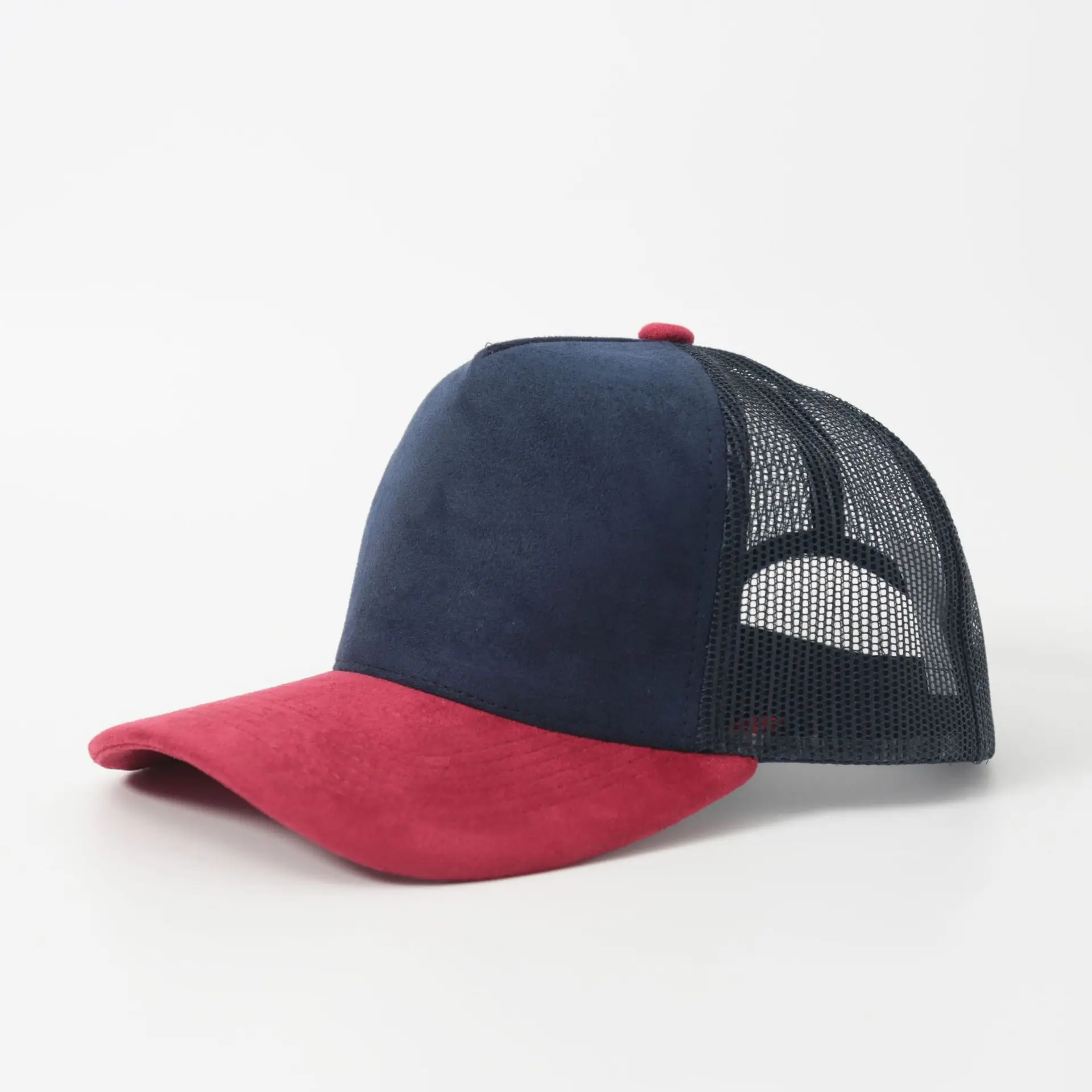 Blank Trucker Cap Mesh Baseball Hat Unisex Two Tone Cotton Front Panel Curved Brim DIY Embroidery Print Sun Hat