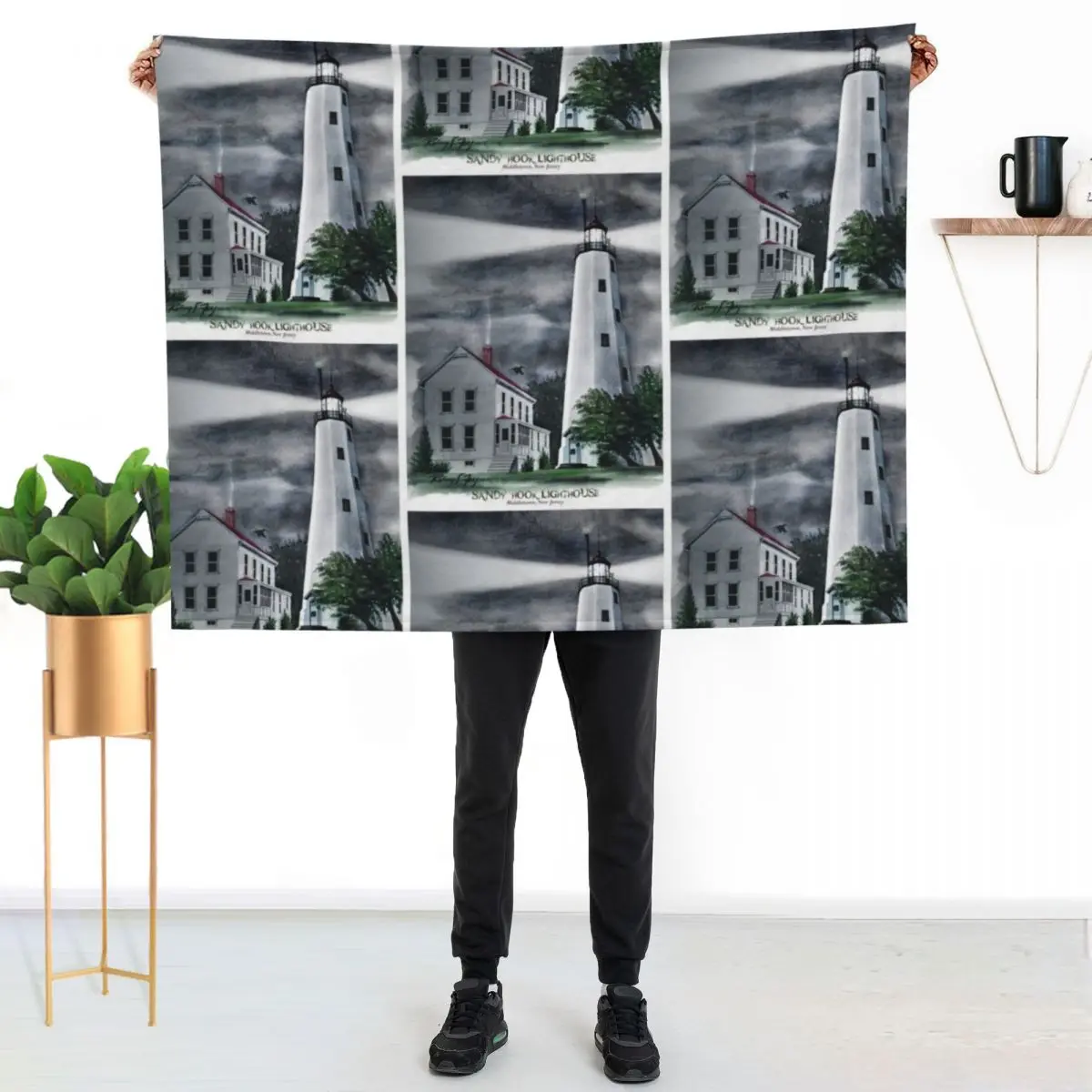 

Sandy Hook Lighthouse Throw Blanket Warm Comfortable Blanket Gift for Parents Friends
