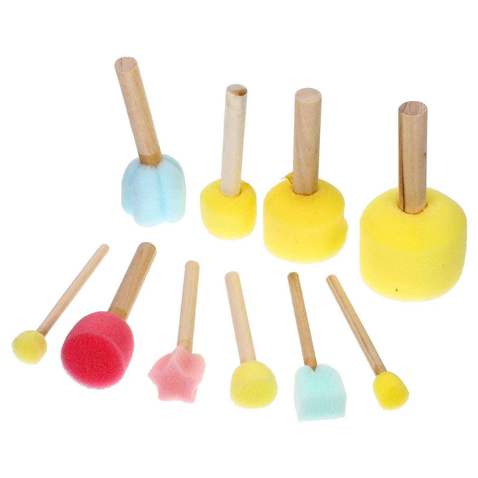 

10 Pcs Sponge Brush DIY Painting Tools Face Kindergarten Kids Brushes Round Craft Sponges High-quality