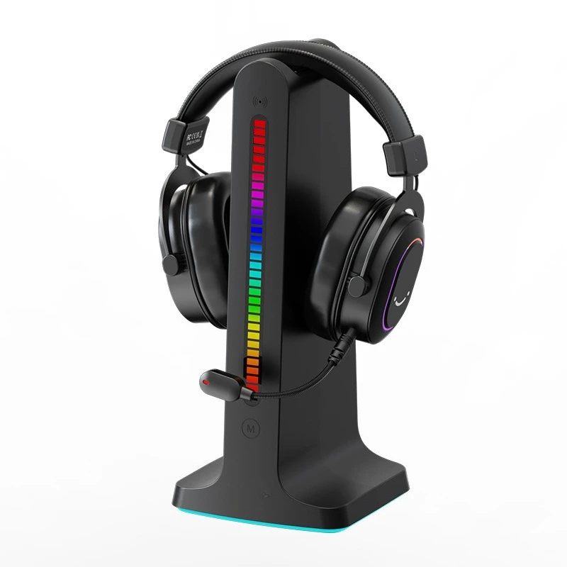 Head mounted computer game headset multi-function bracket, sound control light headset USB expansion hanger