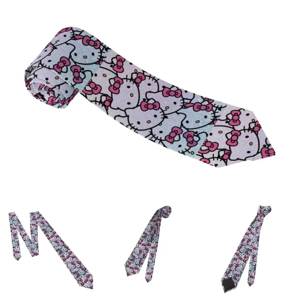 مرحبا كيتي الكرتون ربطات العنق الرجال سليم البوليستر 8 سنتيمتر ربطات العنق للرجال الدعاوى اكسسوارات Gravatas اكسسوارات الزفاف الأعمال