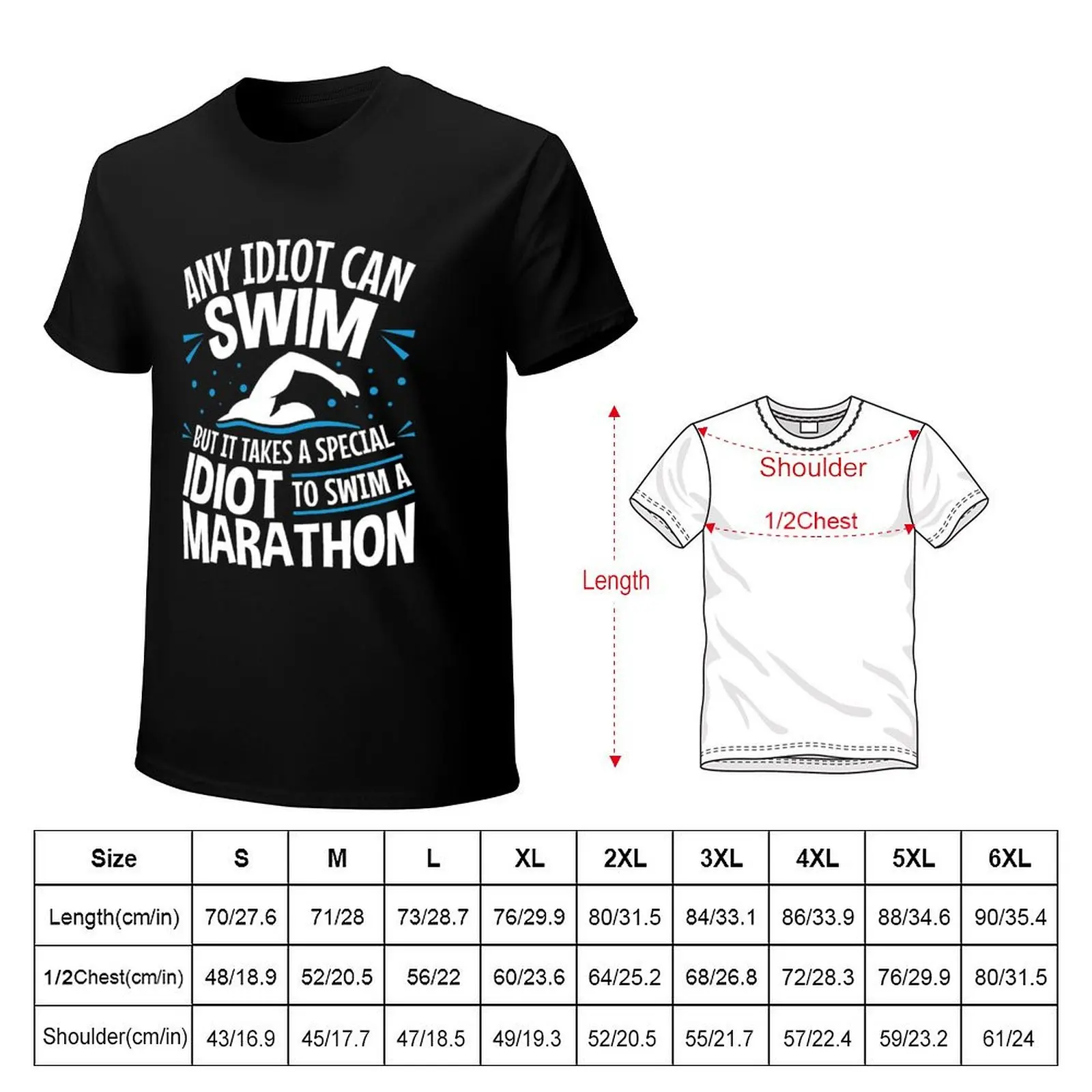Long Distance Swimmer Open Water Swimming T-Shirt High Quality Durable T-Shirt