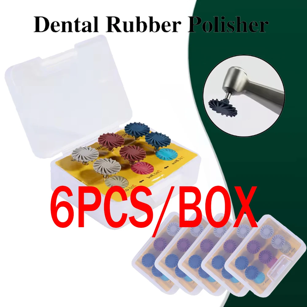 

6Pcs Box Dental Composite Resin Polishing Disc Kit with Diamond System Teeth Flex Spiral Brush Bur Polisher Dentist Tool Set