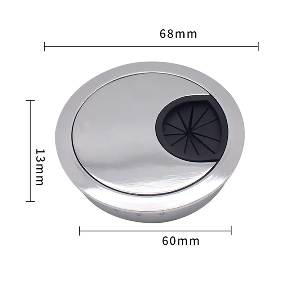 50mm 53mm 60mm 80mm Desk Metal Grommet Table Cable Tidy Wire Hole Cover Chrome Brush Practical Round Wire Tidy Grommet Hardware