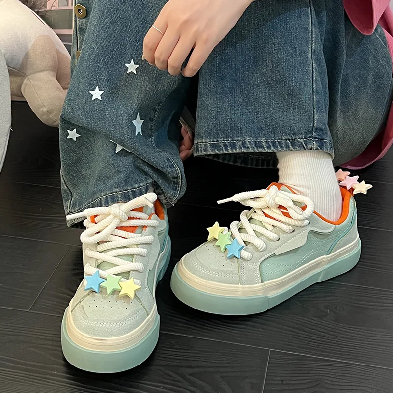 

Rainbow platform leisure shoes 2023 new autumn super fire canvas shoes light sports shoes womens shoes