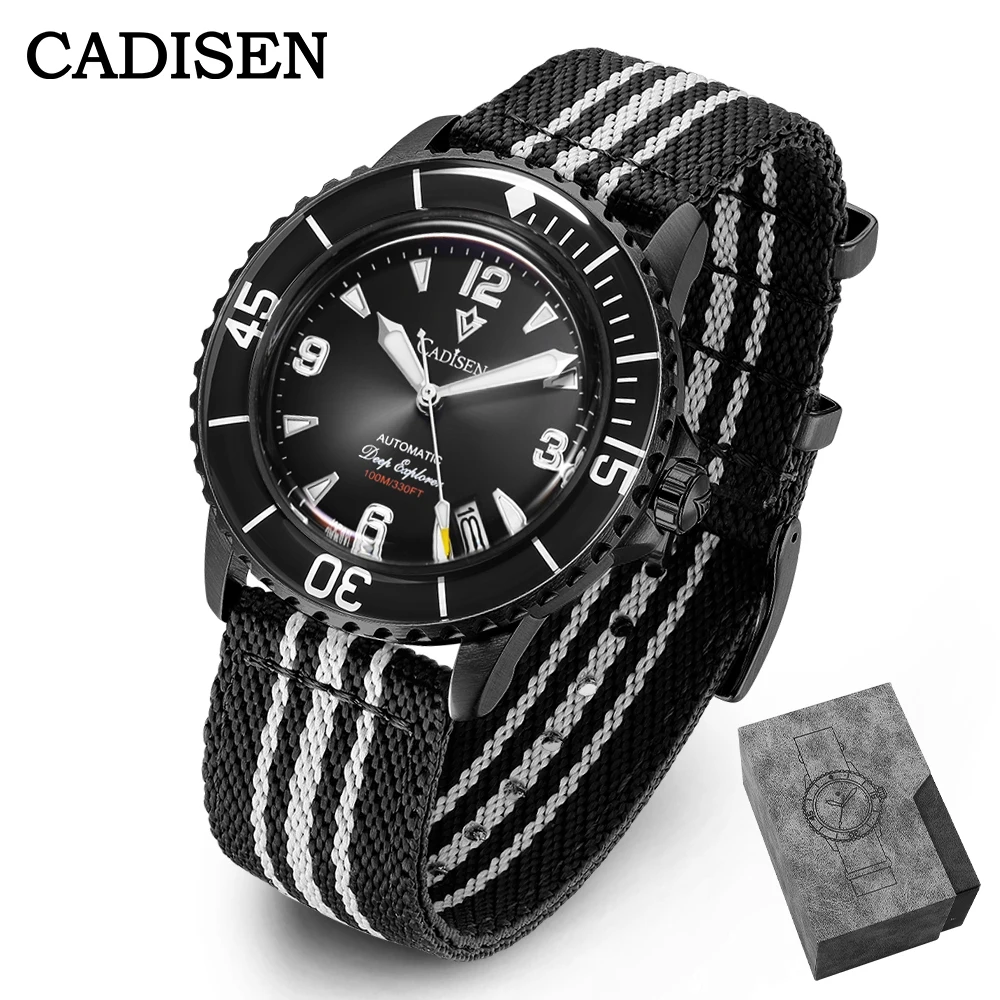 CADISEN Deep Explorer Automatische mechanische Uhr Mann Leinwand Armbanduhr MIYOTA 8215 Wasserdichte Uhren 2026 Neues Geschenk mit Box