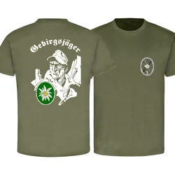 Summer Cotton Short Sleeve O-Neck Mens T Shirt New S-5xl Gebirgsjäger Veteran Bundeswehr Alpen Bayern Gams Edelweiss T-Shirt.