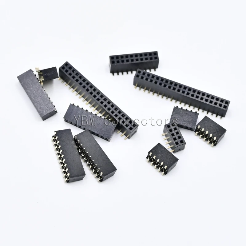 10PCS 1.27MM SMD Double Row Female Socket 2*2/3/4/5/6/7/8/9/10/12/16/20/40/ PIN Female Header Connector