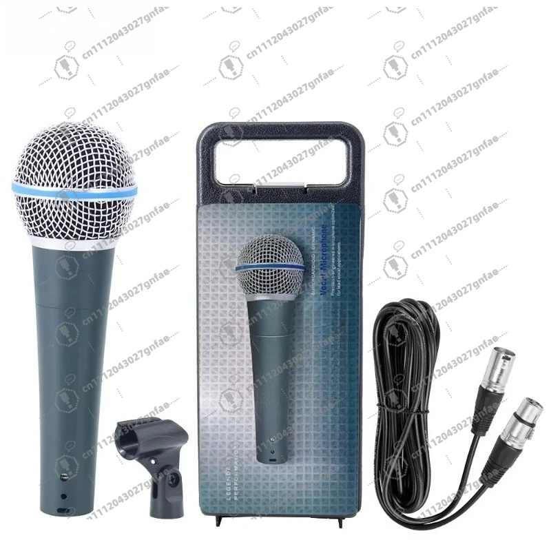 Microphone with 5-meter cable and cassette microphone, professional wired microphone for stage singing karaoke