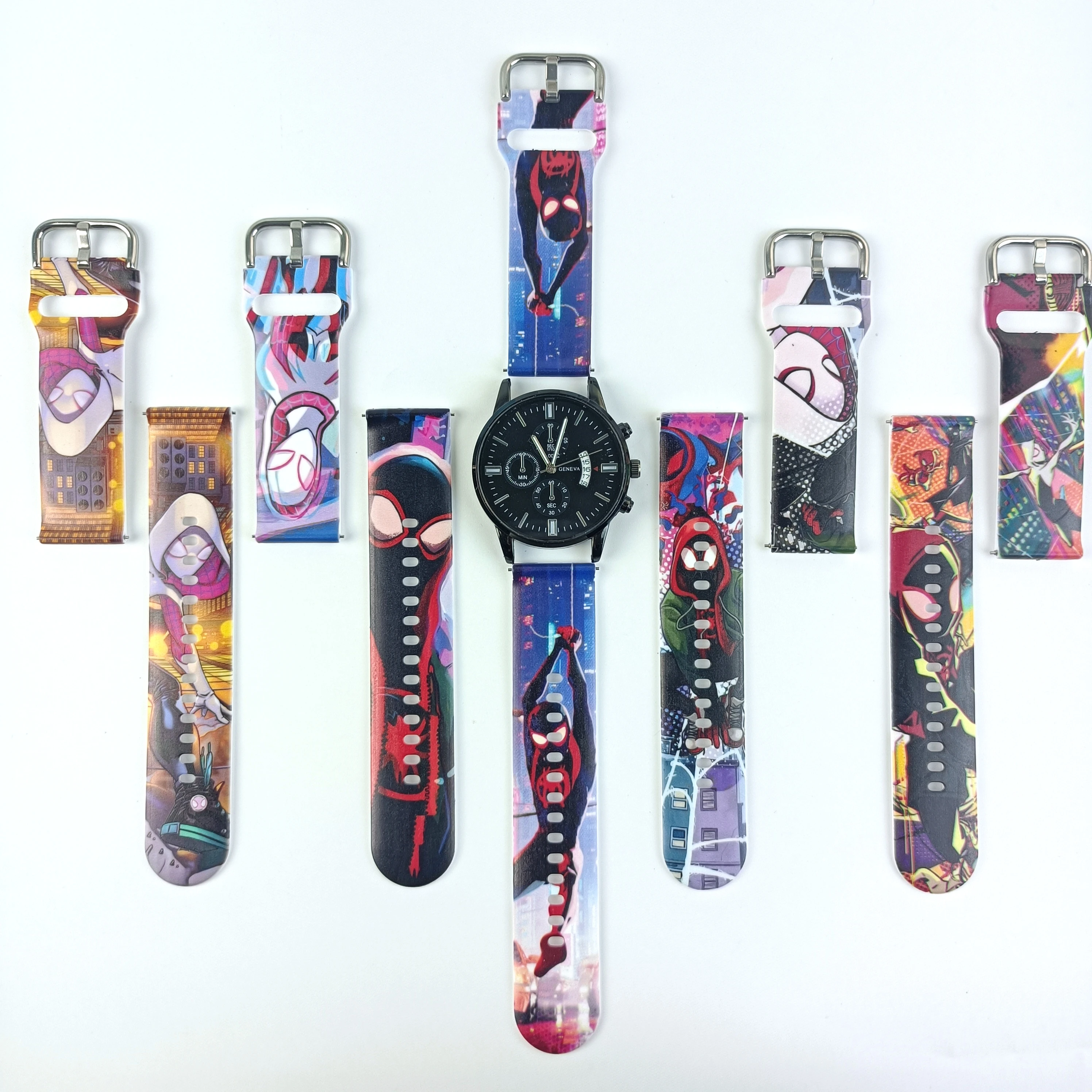 Marvel homem-aranha coleção 20mm pulseira de relógio para samsung galaxy watch 7/6 40/44mm pulseira substituível para xiaomi amazfit banda