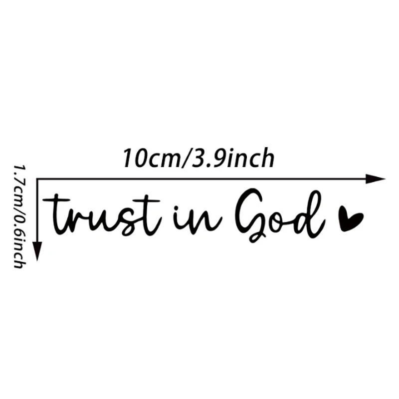 Trust in God Cute Heart Car Rear View Mirror Sticker Decal Faith Bible Verse Christian Church Religiou Auto Vehicle Bumper Decor