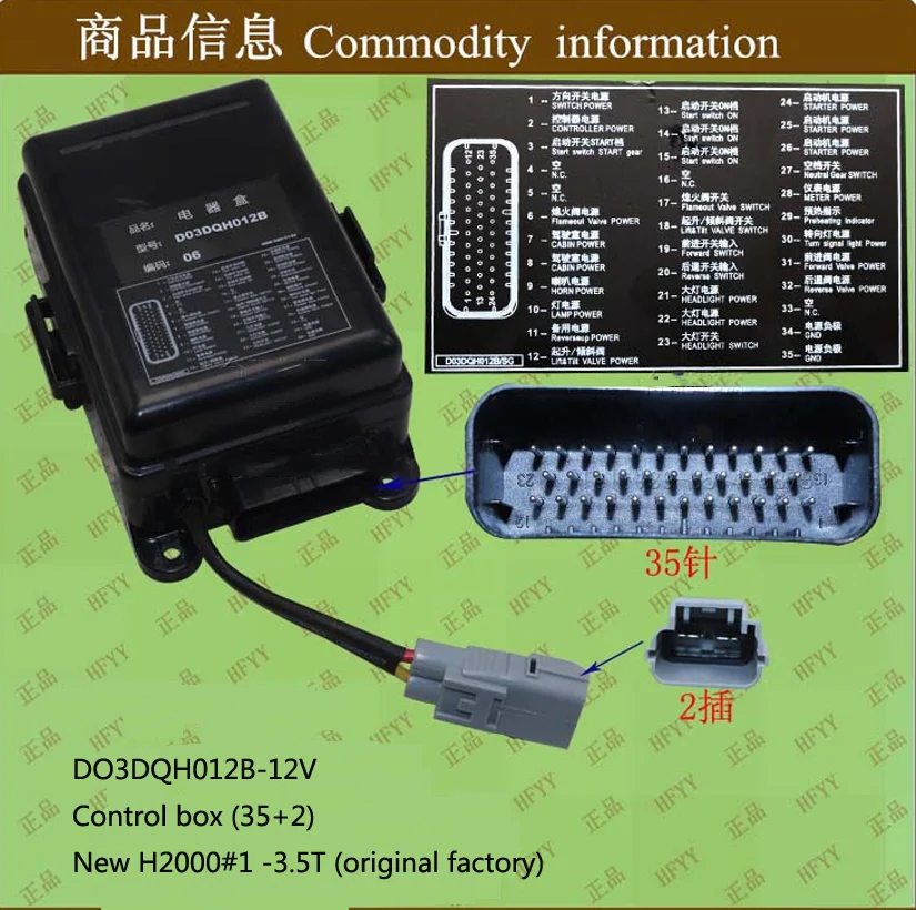 

Electrical Box Central Control Box D03DQH012B-12V Heli Forklift (New 35+2) 1-3.5 Tons Original Spare Parts